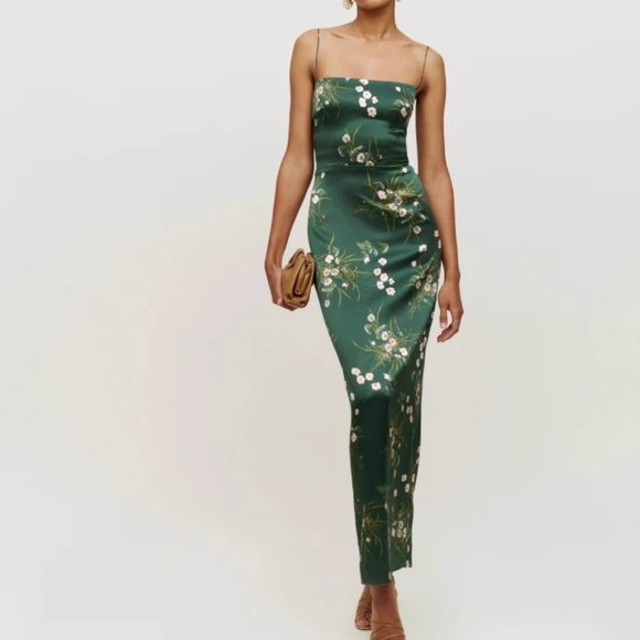 Reformation Frankie Silk Dress in Buena - Picture 2 of 11